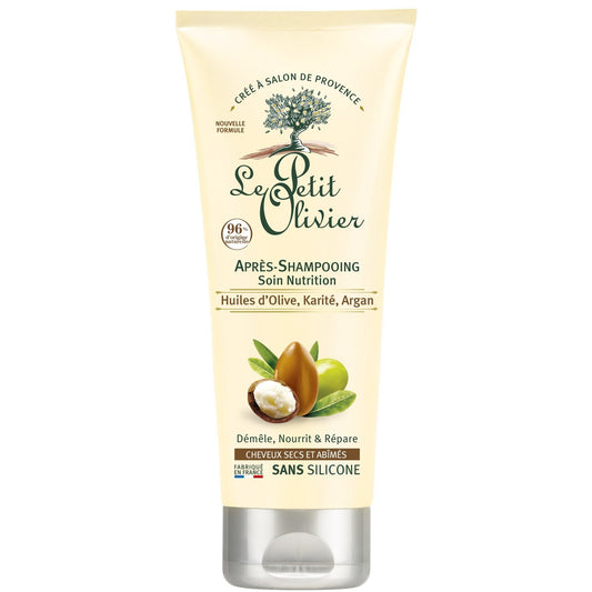 Après-Shampoing Nourrissant Cheveux Secs Huile d'Olive Karité et Argan LE PETIT OLIVIER le tube de 200mL