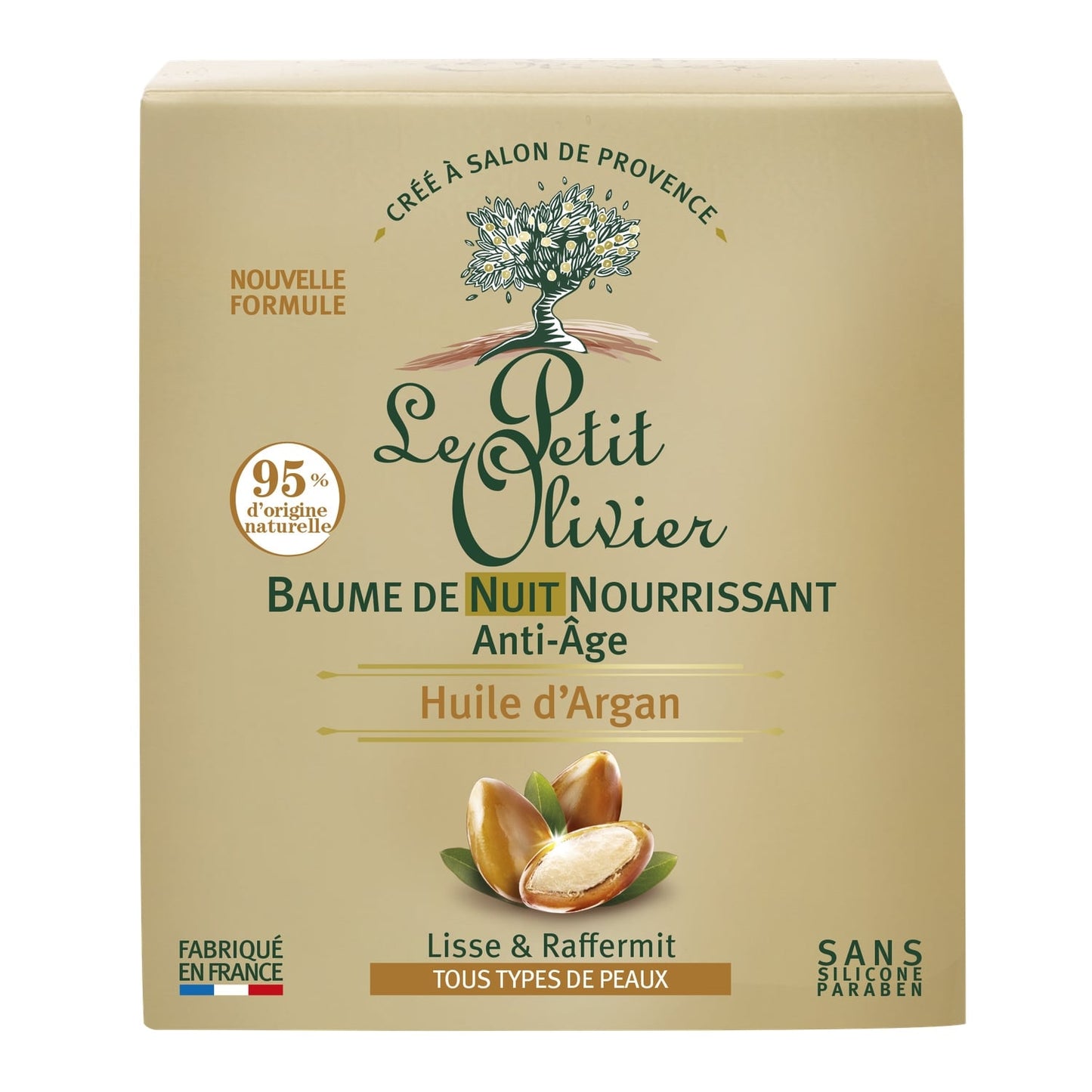 Baume Nuit Anti-âge Nourrissant Visage Huile d'Argan LE PETIT OLIVIER 