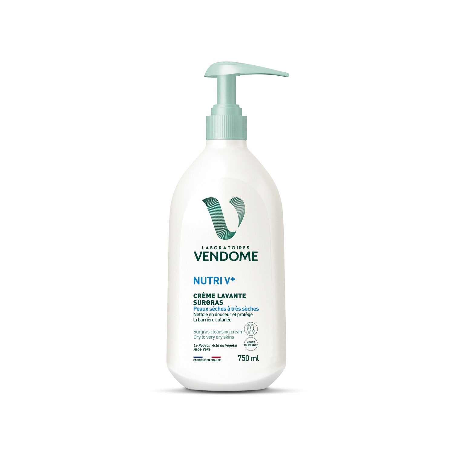 Crème Lavante Nutri V+ Surgras Peaux Sèches à Très Sèches VENDOME le flacon de 750mL