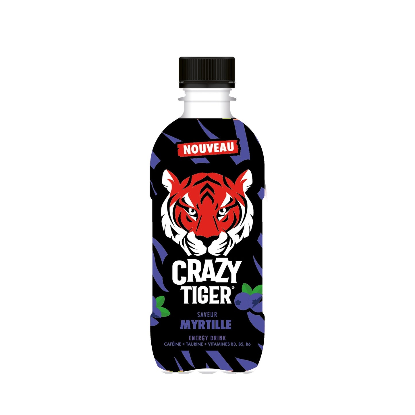 Soda Énergisante Gazeuse Myrtille CRAZY TIGER 