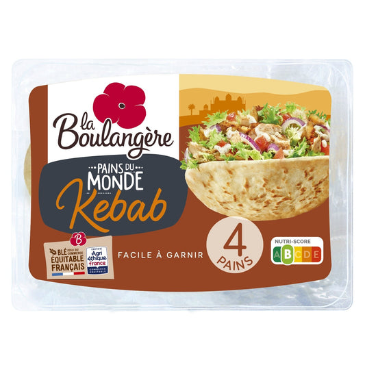 Pains Kebab LA BOULANGERE le paquet de 4 - 320g
