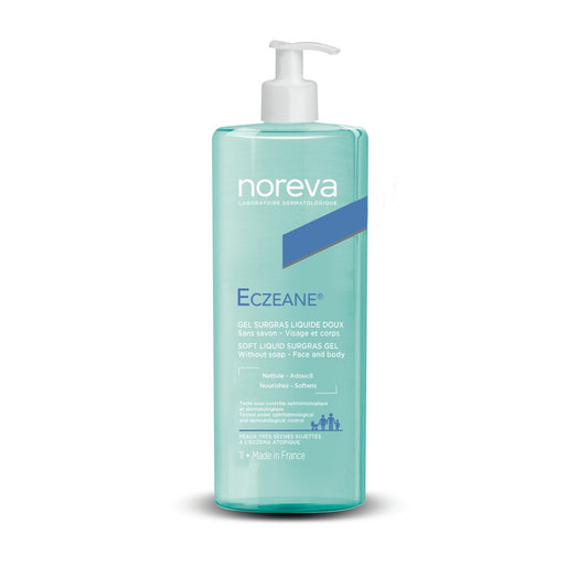 Shower Gel for Face and Body for Very Dry, Problematic, Sensitive Skin, Anti-Itch, Gentle, Superfatted Eczeane NOREVA