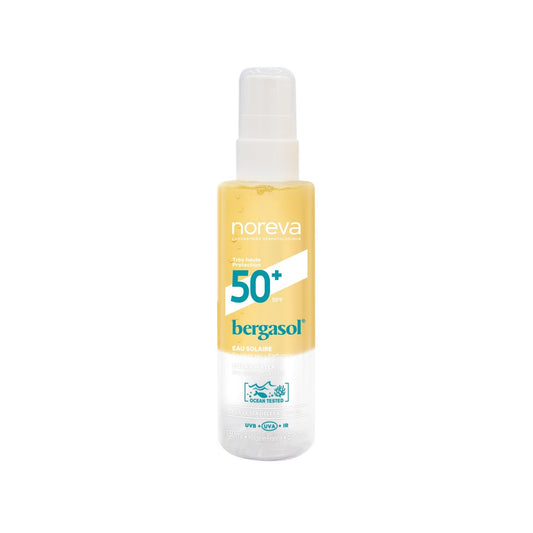 Eau Solaire Adulte Corps Spf 50+ Toucher Sec Anti-Âge Bergasol NOREVA le flacon de 150mL