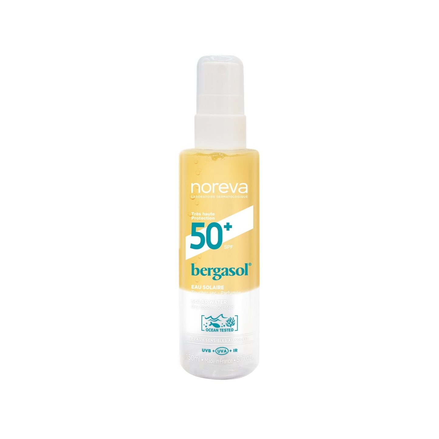 Eau Solaire Adulte Corps Spf 50+ Toucher Sec Anti-Âge Bergasol NOREVA le flacon de 150mL