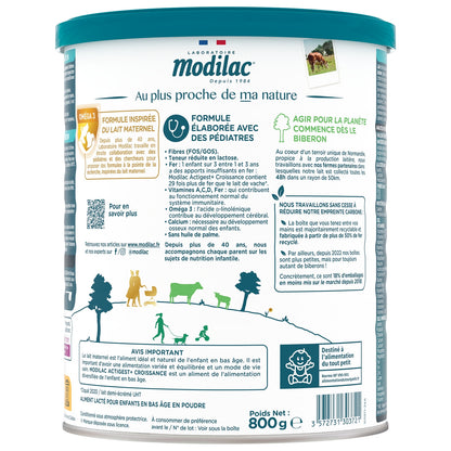 Lait bébé en poudre 3ème âge Dès 12 Mois Actigest+ Croissance MODILAC 