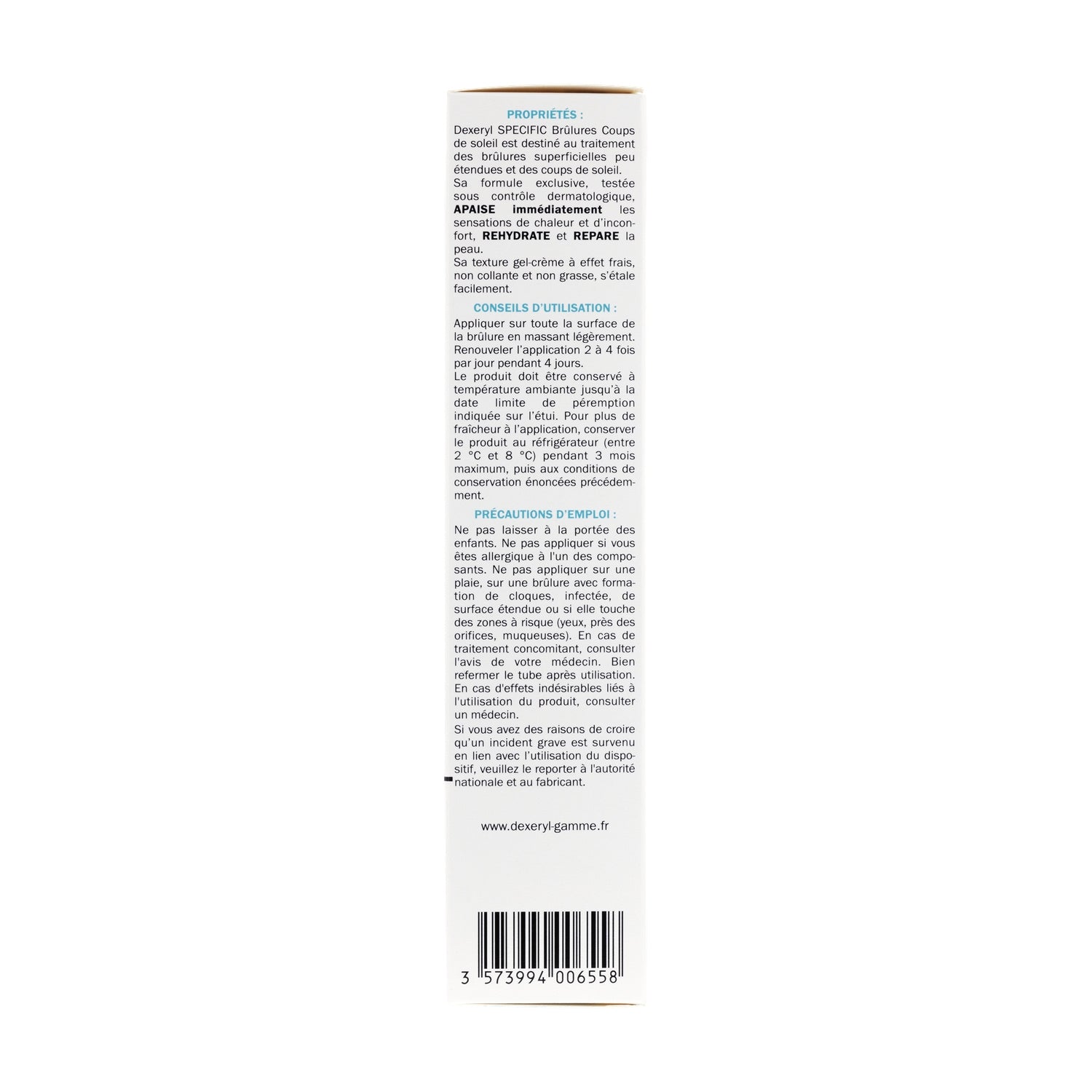 Gel Corps Apaise et Répare Brûlures et Coups de Soleil DEXERYL 