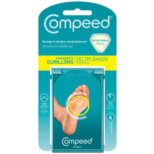 Pansements Durillons Moyen Format COMPEED la boite de 6 pansements