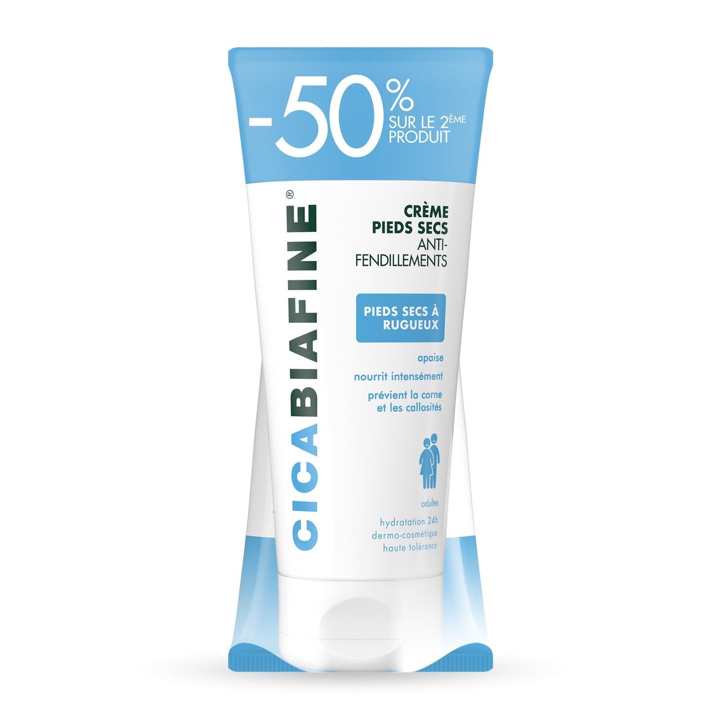 Crème Pieds Secs à Rugueux Anti-Fendillements Apaise Nourrit Prévient pour Adulte CICABIAFINE