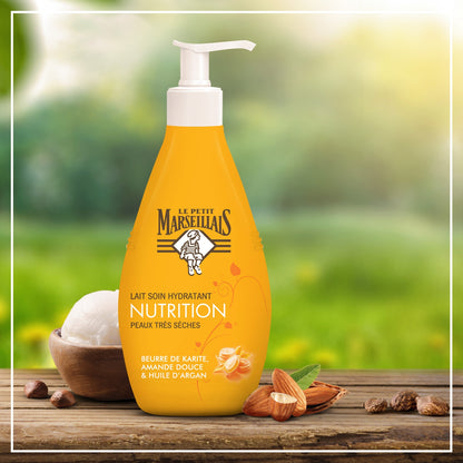 Moisturizing Lotion with Shea Butter, Sweet Almond &amp; Argan Oil for Very Dry Skin LE PETIT MARSEILLAIS