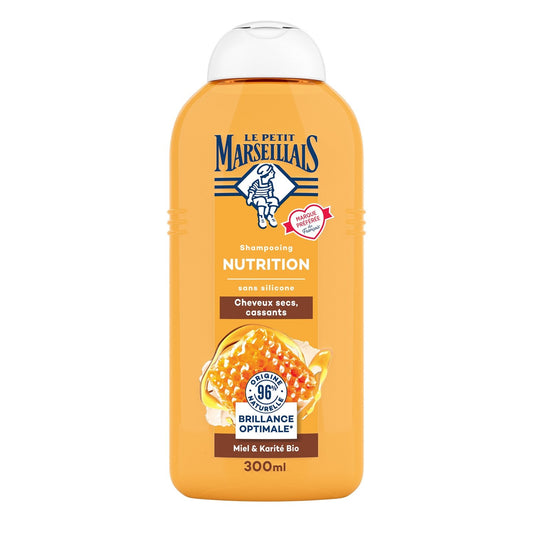 Shampoing Nutrition Cheveux secs cassants Miel de Provence Bio et Karité Bio LE PETIT MARSEILLAIS le Flacon de 300mL