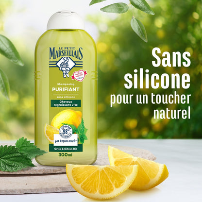 Shampoing Purifiant Cheveux Regraissant Vite Ortie et Citron Bio LE PETIT MARSEILLAIS