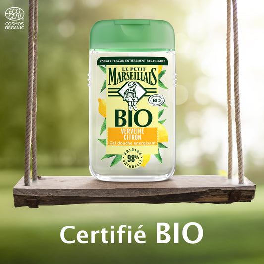 Gel Douche Energisant Verveine Citron Bio Sans Sulfate LE PETIT MARSEILLAIS