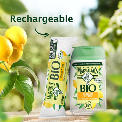 Gel Douche Energisant Verveine Citron Bio Sans Sulfate LE PETIT MARSEILLAIS
