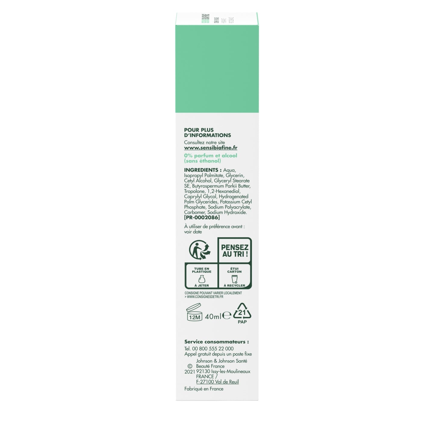 SENSIBIAFINE Face Cream for Intolerant to Allergic Skin