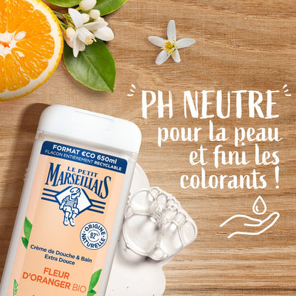 Gel Douche Hydratant Nourrissant Fleur d'Oranger Bio LE PETIT MARSEILLAIS