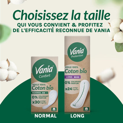 VANIA 100% Organic Cotton Comfort Panty Liners