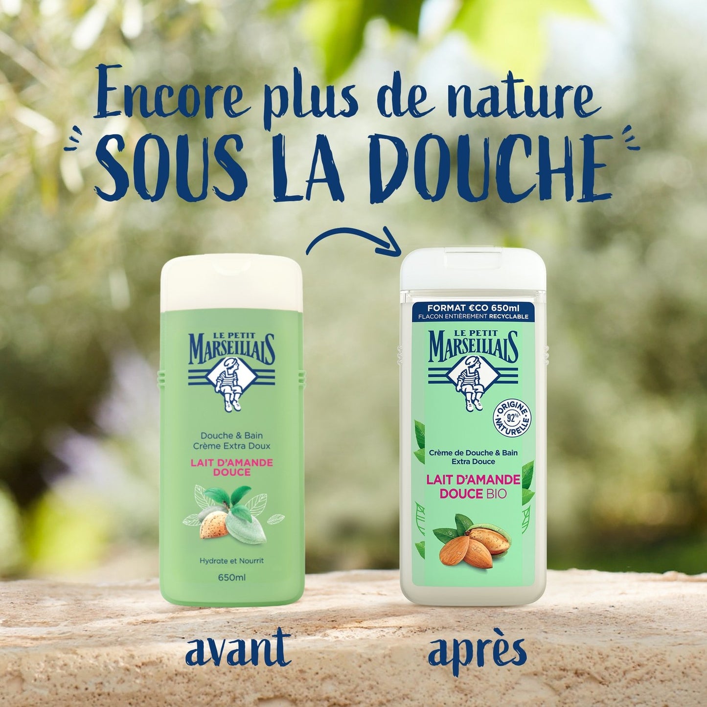 Gel Douche Hydratant et Nourrissant Lait d'Amande Douce Bio LE PETIT MARSEILLAIS