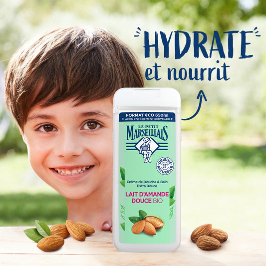 Gel Douche Hydratant et Nourrissant Lait d'Amande Douce Bio LE PETIT MARSEILLAIS