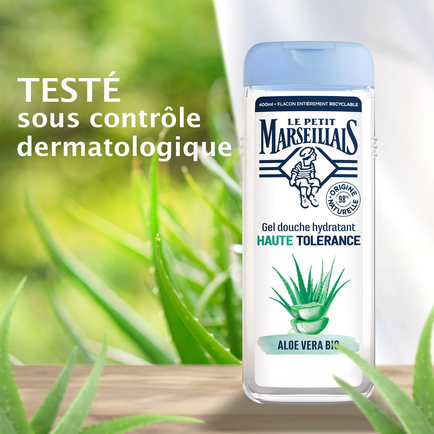 High Tolerance Moisturizing Shower Gel with Organic Aloe Vera LE PETIT MARSEILLAIS