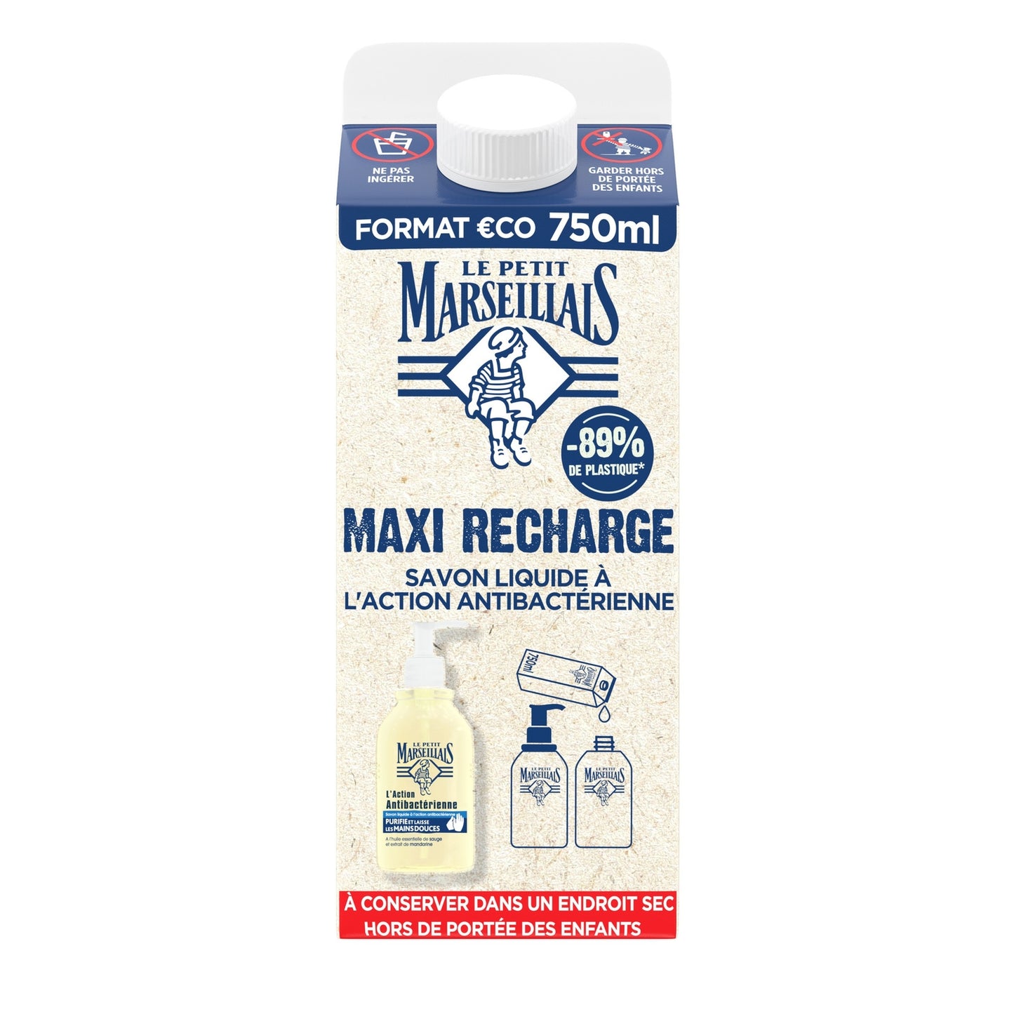 Liquid Soap Refill Antibacterial Action LE PETIT MARSEILLAIS