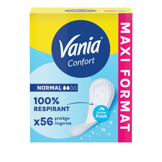 Protège-Slips Normal Confort Parfum Fresh Respirant VANIA la boîte de 56 protège-slip