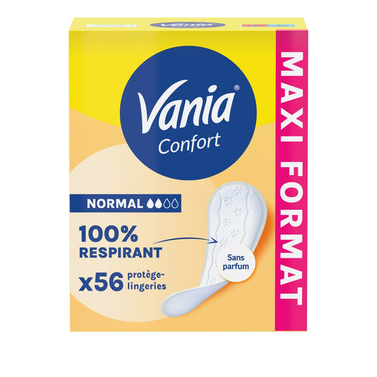 Protège-Slips Normal Confort Respirant Sans Parfum VANIA la boîte de 56 protège-slip