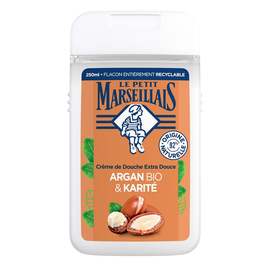 Gel douche Argan et Karité Hydratant et Nourrissant Bio LE PETIT MARSEILLAIS le flacon de 250mL