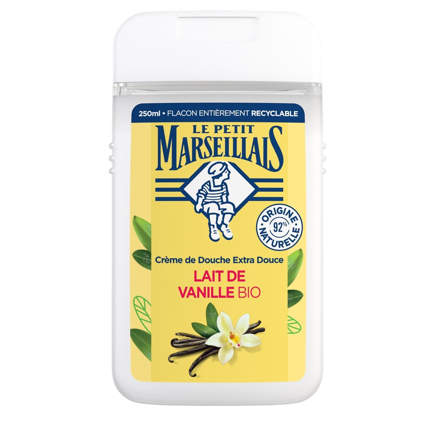 Gel Douche Hydratant et Nourrissant Lait de Vanille Bio LE PETIT MARSEILLAIS le flacon de 250mL