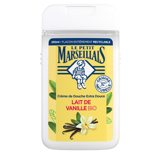 Gel Douche Hydratant et Nourrissant Lait de Vanille Bio LE PETIT MARSEILLAIS le flacon de 250mL