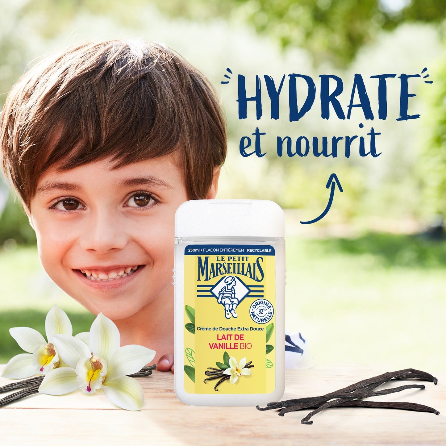 Gel Douche Hydratant et Nourrissant Lait de Vanille Bio LE PETIT MARSEILLAIS