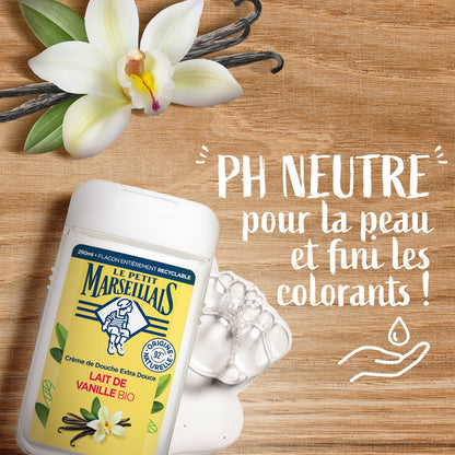 Gel Douche Hydratant et Nourrissant Lait de Vanille Bio LE PETIT MARSEILLAIS