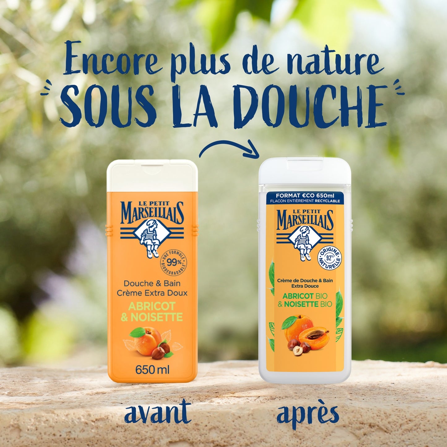 Gel Douche Abricot et Noisette Hydratant et Nourrissant Bio LE PETIT MARSEILLAIS