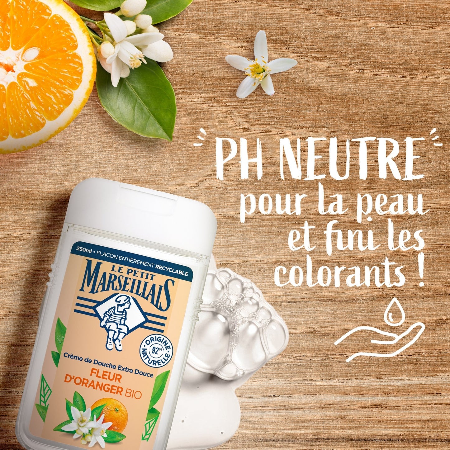 Gel Douche Hydratant Nourrissant Fleur d'Oranger Bio LE PETIT MARSEILLAIS