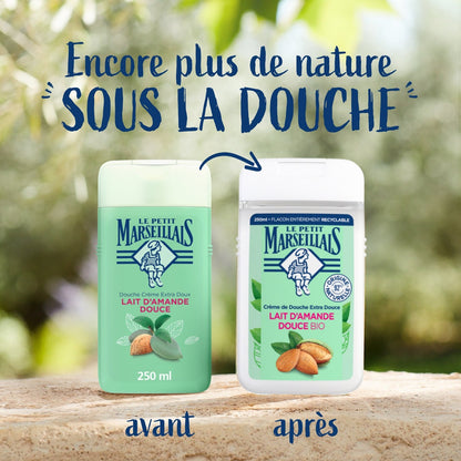 Gel Douche Hydratant et Nourrissant Lait d'Amande Douce Bio LE PETIT MARSEILLAIS