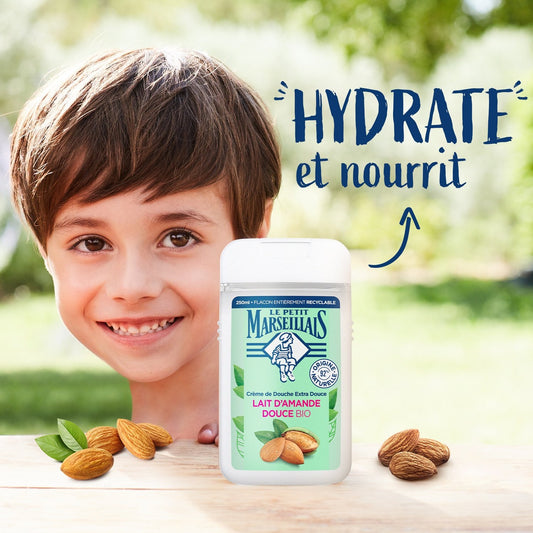 Gel Douche Hydratant et Nourrissant Lait d'Amande Douce Bio LE PETIT MARSEILLAIS