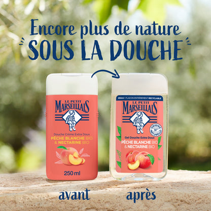 Gel Douche Hydratant Rafraîchissant Pêche et Nectarine Bio LE PETIT MARSEILLAIS