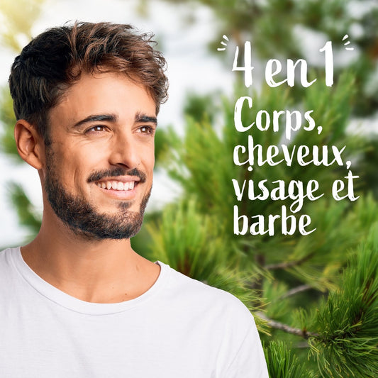 Gel Douche Homme Corps Cheveux Visage Barbe Minéraux et Bois de Cèdre LE PETIT MARSEILLAIS
