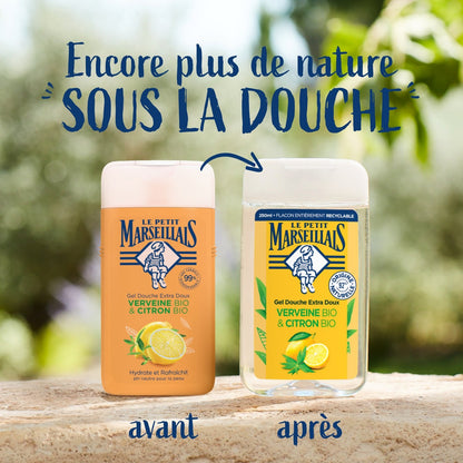 Gel Douche Extra Doux Verveine Bio & Citron Bio LE PETIT MARSEILLAIS