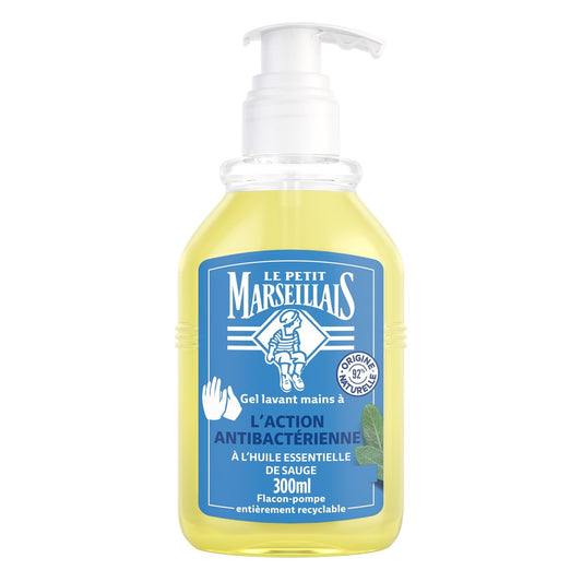 Savon Liquide Mains Action Anti-Bactérienne à l'huile essentielle de sauge LE PETIT MARSEILLAIS le flacon de 250mL
