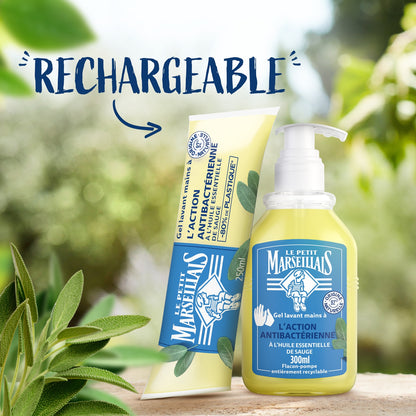 Savon Liquide Mains Action Anti-Bactérienne à l'Huile Essentielle de Sauge LE PETIT MARSEILLAIS
