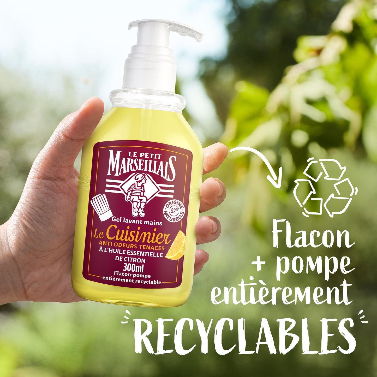 Savon Liquide Mains Action Anti-Odeur à l'Huile Essentielle de Citron LE PETIT MARSEILLAIS