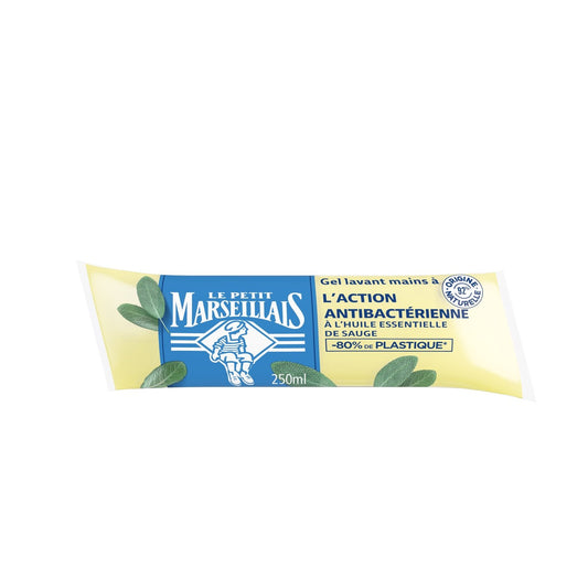 Savon Liquide Recharge Mains Action Anti-Bactérienne à l'huile essentielle de sauge LE PETIT MARSEILLAIS la recharge de 250mL