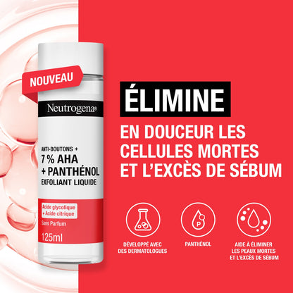 Exfoliant Anti Boutons 7% Aha et Panthénol Exfoliant Liquide Peaux à Imperfections NEUTROGENA