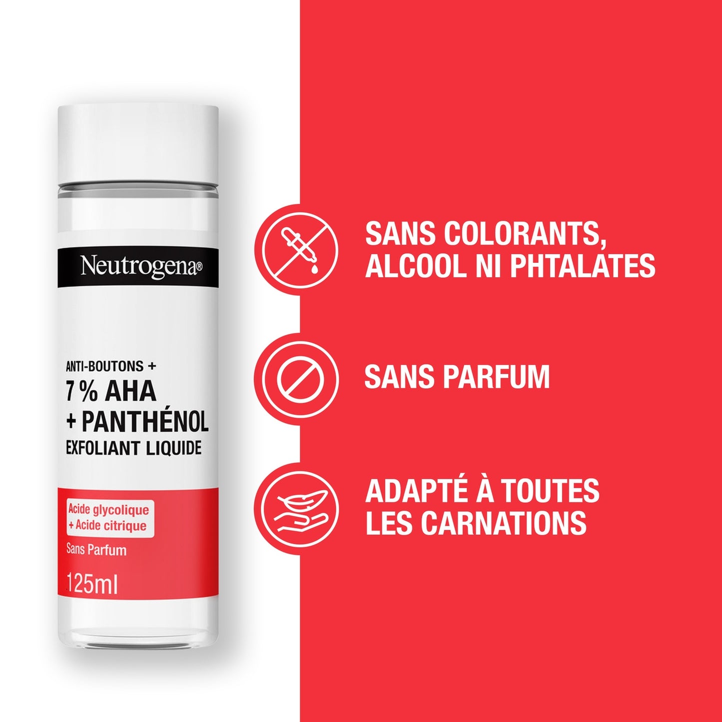 Exfoliant Anti Boutons 7% Aha et Panthénol Exfoliant Liquide Peaux à Imperfections NEUTROGENA