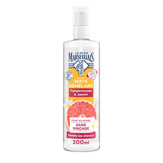 Après-Shampoing Démêlant Tous Types de Cheveux Pamplemousse et Jasmin LE PETIT MARSEILLAIS le flacon de 200mL