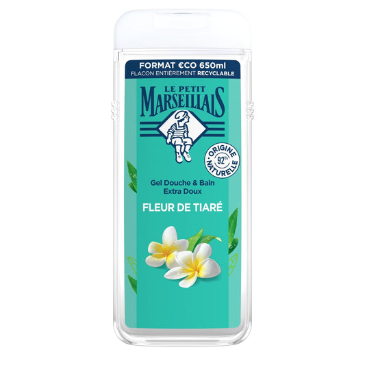 Gel Douche Extra Doux Fleur de Tiaré LE PETIT MARSEILLAIS le flacon de 650mL