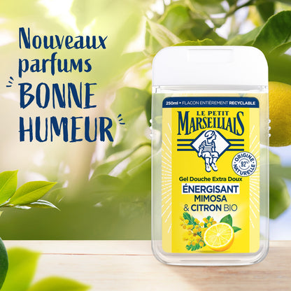 Gel Douche Extra Doux Energisant Mimosa et Citron Bio LE PETIT MARSEILLAIS