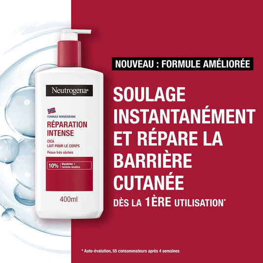 Lait Réparation Intense Apaisant Hydratant Cica Peau Très Sèche NEUTROGENA 