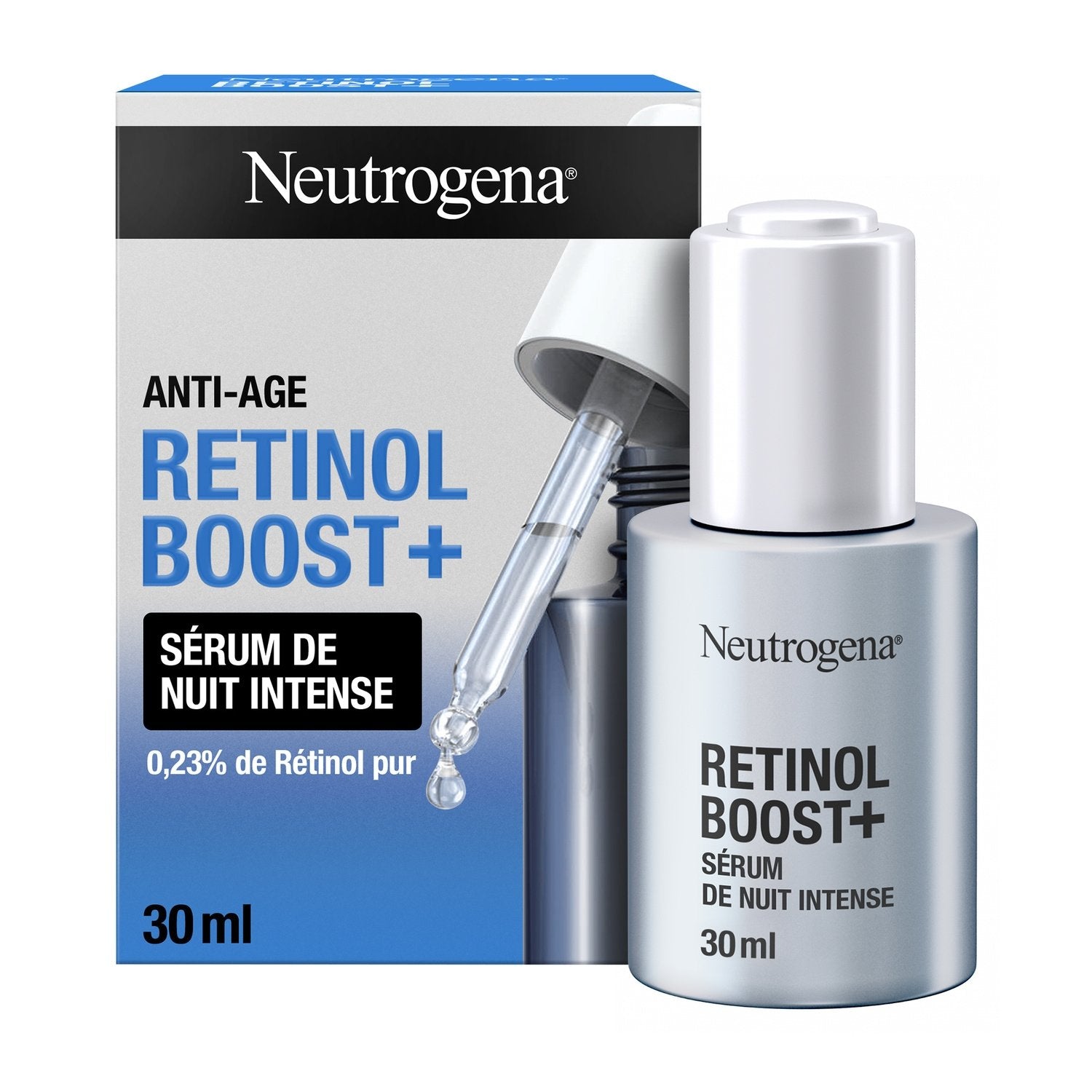Sérum Visage Nuit Anti-Rides Rides Profondes Retinol Boost NEUTROGENA le flacon de 30mL