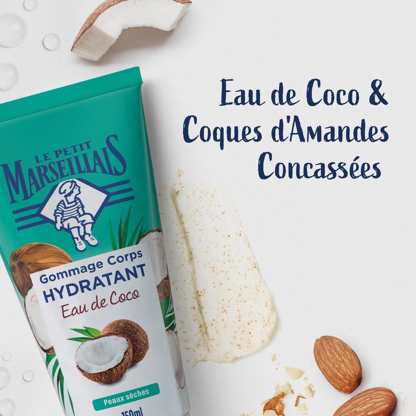 Gommage Corps Peau Sèche Hydratant Exfoliant à l'Eau de Coco LE PETIT MARSEILLAIS